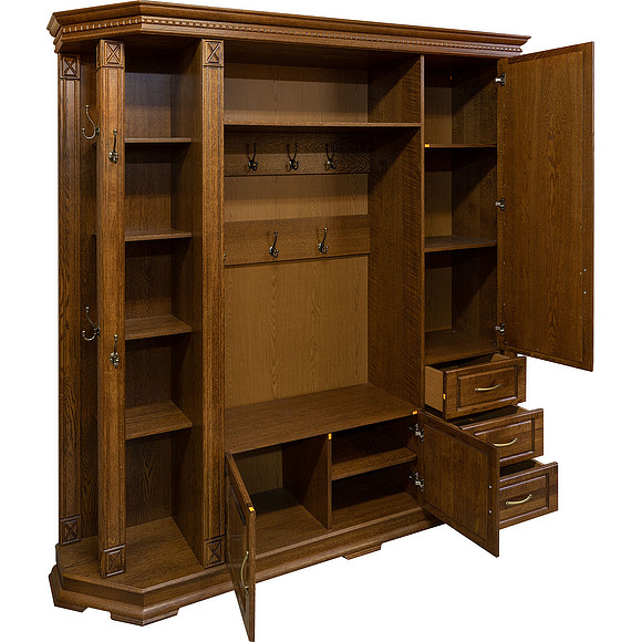 Шкаф комбинированный для прихожей «Верди Люкс 2» П433.02, Цвет: Черешня