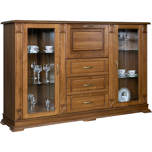 Шкаф «Верди Люкс 3/2з» П487.12з, Цвет: Дуб рустикаль (Shkaf_kombibnirovannii_Verdi_Luks_3-2z_dyb_rystikal.jpg) Шкаф «Верди Люкс 3/2з» П487.12з, Цвет: Дуб рустикаль