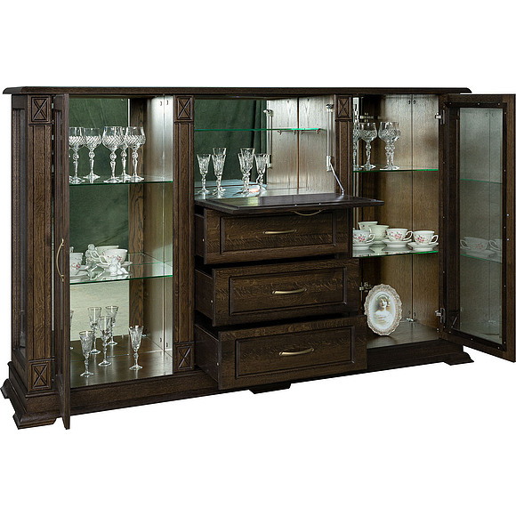 Шкаф «Верди Люкс 3/2з» П487.12з, Цвет: Венге (Shkaf_kombinirovannii_Verdi_Luks_3-3z_P487-13z_veng.jpg) Шкаф «Верди Люкс 3/2з» П487.12з, Цвет: Венге