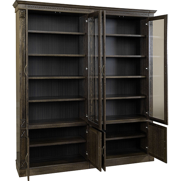 Набор мебели для библиотеки «Верди Люкс 4» П523.Н4, Цвет: Табак (Shkaf_biblioyeka_Verdi_Luks4_P523-H4_tabak.jpg) Набор мебели для библиотеки «Верди Люкс 4» П523.Н4, Цвет: Табак