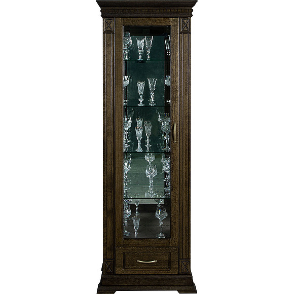 Шкаф с витриной «Верди Люкс 1з» П487.11з-01, Цвет: Венге