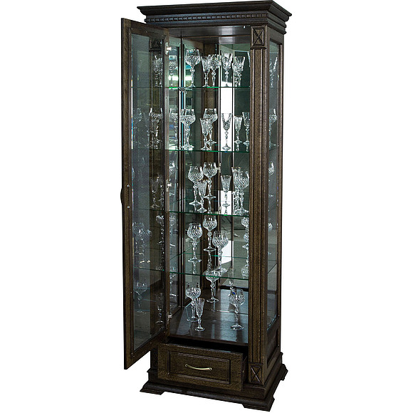 Шкаф с витриной «Верди Люкс 1з» П487.11з-01, Цвет: Венге