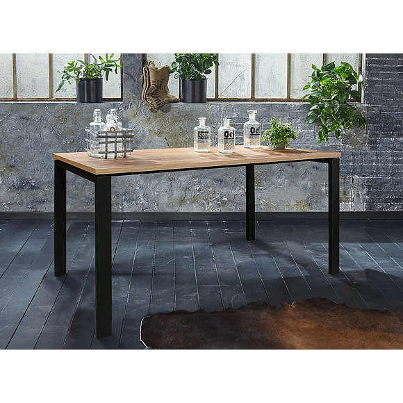 Стол обеденный «Блэквуд» П556.06, Цвет: Дуб Вотан + чёрный