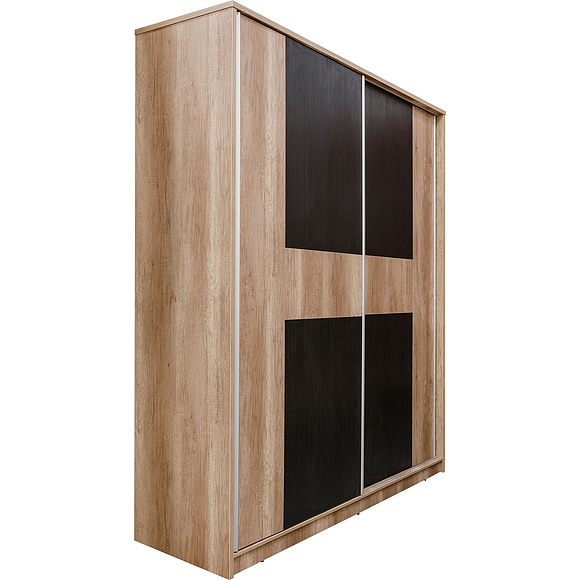 Шкаф-купе «Брауни» П043.101, Цвет: Дуб Каньон+чёрный