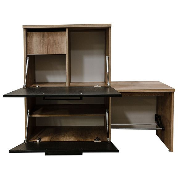 Тумба для обуви «Брауни» П043.208, Цвет: Дуб Каньон+чёрный, Механизм трансформации: без механизма