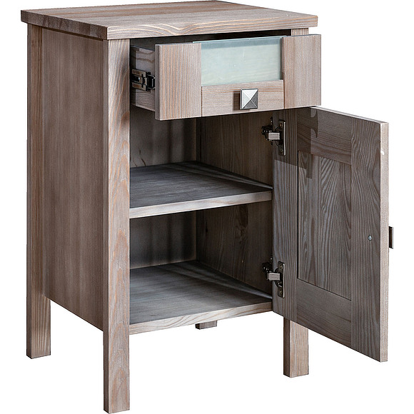 Тумба прикроватная «Доминика 2091Бр» БМ711, Цвет: брашированный серо-бежевый