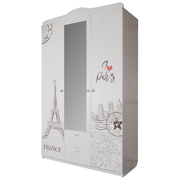 Шкаф для одежды «Соната» П439.06ZД15, Цвет: Принт «Париж»