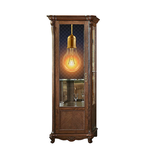 Шкаф с витриной «Алези 8» П350.08-01, Цвет: Табак