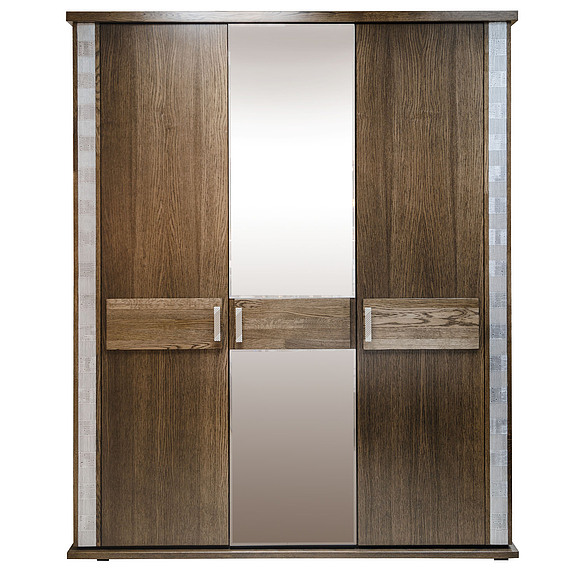 Шкаф для одежды «Тунис» П344.01, Цвет: Венге+серебро