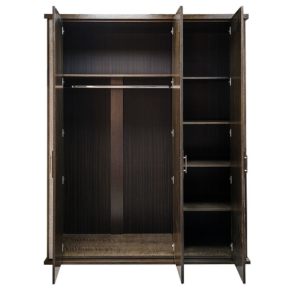 Шкаф для одежды «Тунис» П344.01, Цвет: Венге+серебро