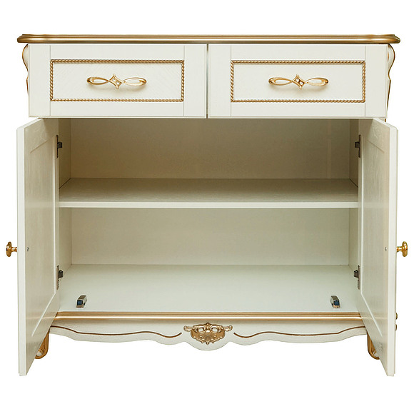 Тумба «Алези 2 Люкс» П350.18л, Цвет: Слоновая кость с золочением (tumba_alezi_2_lux_p350_18l_slon_kost_zoloto_3.jpg) Тумба «Алези 2 Люкс» П350.18л, Цвет: Слоновая кость с золочением