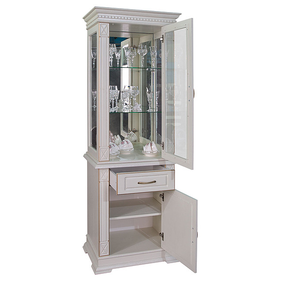 Шкаф комбинированный «Верди Люкс 1з» П487.34, Цвет: Слоновая кость