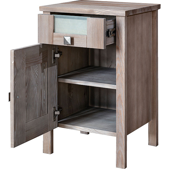 Тумба прикроватная "Доминика 2091-01Бр" БМ711, Цвет: брашированный серо-бежевый