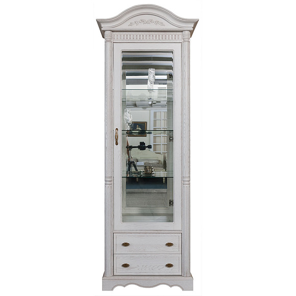 Шкаф с витриной «Паола 2102» БМ670, Цвет: Розовый пепел