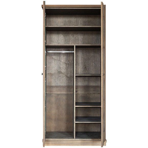 Шкаф для одежды 2д «Доминика 2122Бр» БМ711, Цвет: брашированный серо-бежевый