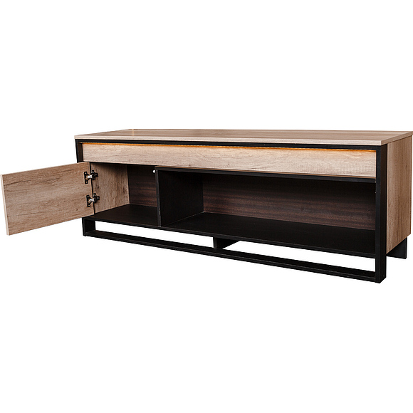 Тумба «Каньон» П561.17, Материал: каркас с подсветкой, Цвет: Дуб Каньон+чёрный