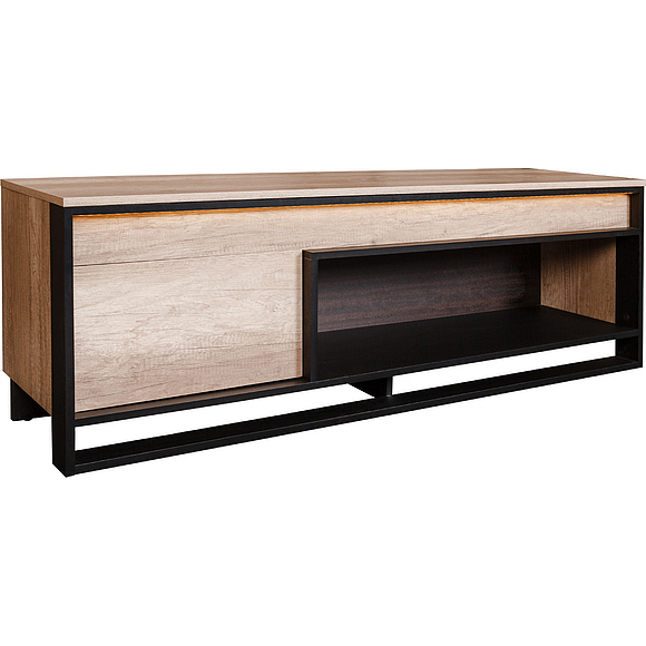 Тумба «Каньон» П561.17, Материал: каркас с подсветкой, Цвет: Дуб Каньон+чёрный