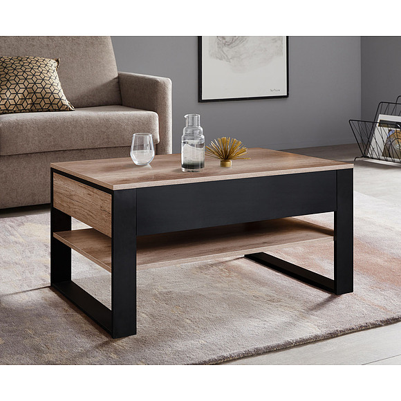 Стол журнальный «Каньон» П561.06, Цвет: Дуб Каньон+чёрный