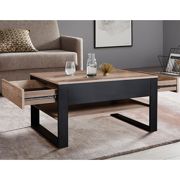 Стол журнальный «Каньон» П561.06, Цвет: Дуб Каньон+чёрный