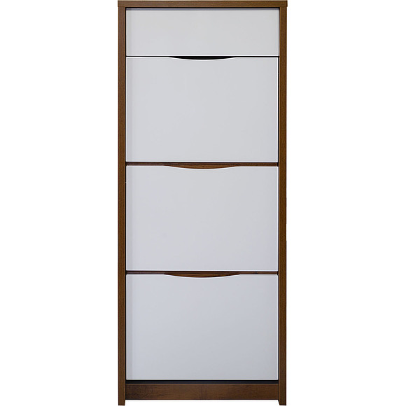 Тумба для обуви «Монако» П542.09, Цвет: Дуб Саттер+Белый глянец, Механизм трансформации: без механизма