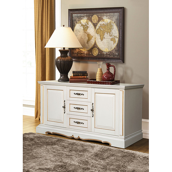 Тумба «Милана 3» П396.18, Цвет: Слоновая кость с золочением