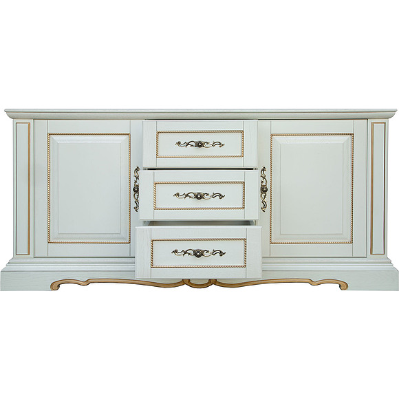 Тумба «Милана 3» П396.18, Цвет: Слоновая кость с золочением