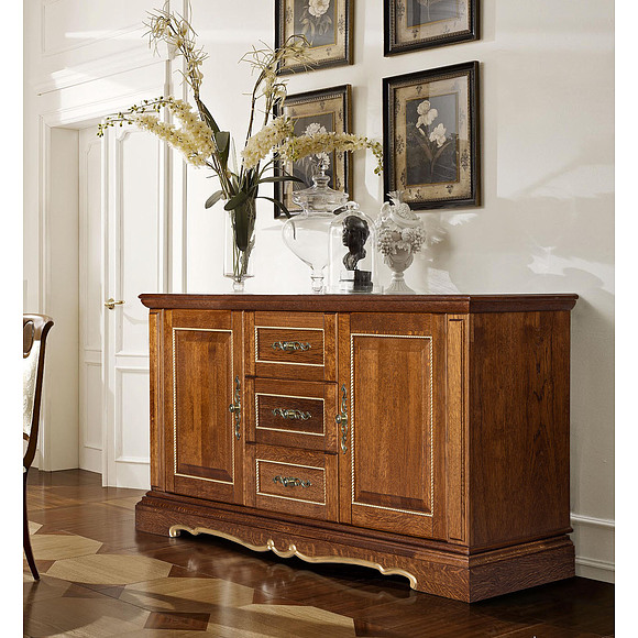 Тумба «Милана 3» П396.18, Цвет: Черешня с золочением