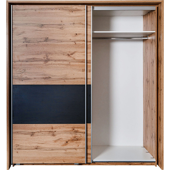 Шкаф-купе «Блэквуд» П558.01, Цвет: Дуб Вотан + чёрный (Shkaf-kype_Blekvud_P558-01-.jpg) Шкаф-купе «Блэквуд» П558.01, Цвет: Дуб Вотан + чёрный