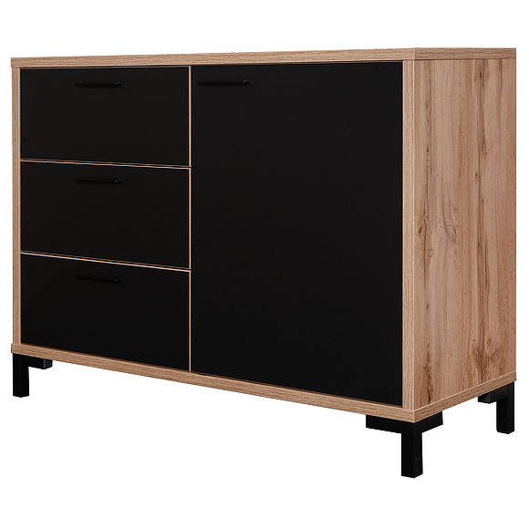 Комод «Блэквуд» П558.04, Цвет: Дуб Вотан + чёрный