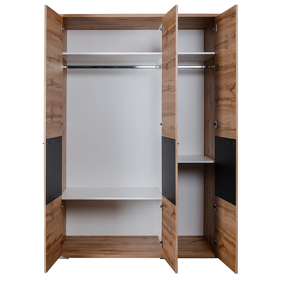 Шкаф для одежды «Блэквуд» П558.14, Цвет: Дуб Вотан + чёрный