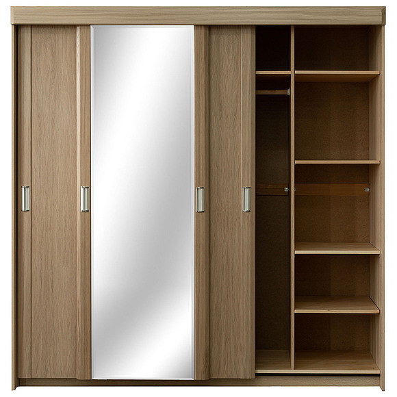 Шкаф-купе 3д «Лайма 1602-01» БМ661, Цвет: Дуб разбеленный