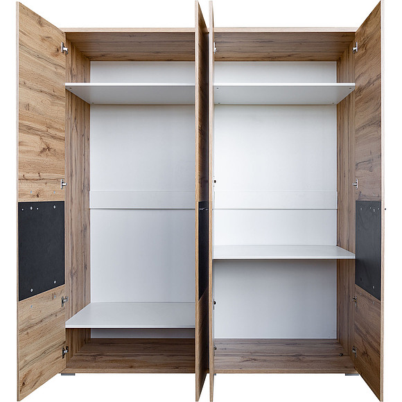 Шкаф для одежды «Блэквуд» П558.15, Цвет: Дуб Вотан + чёрный