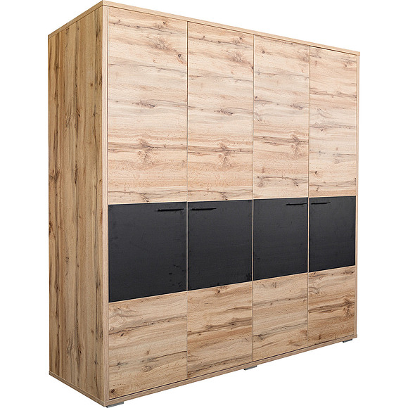 Шкаф для одежды «Блэквуд» П558.15, Цвет: Дуб Вотан + чёрный