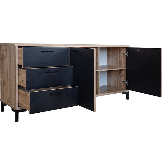 Тумба «Блэквуд» П556.07, Цвет: Дуб Вотан + чёрный