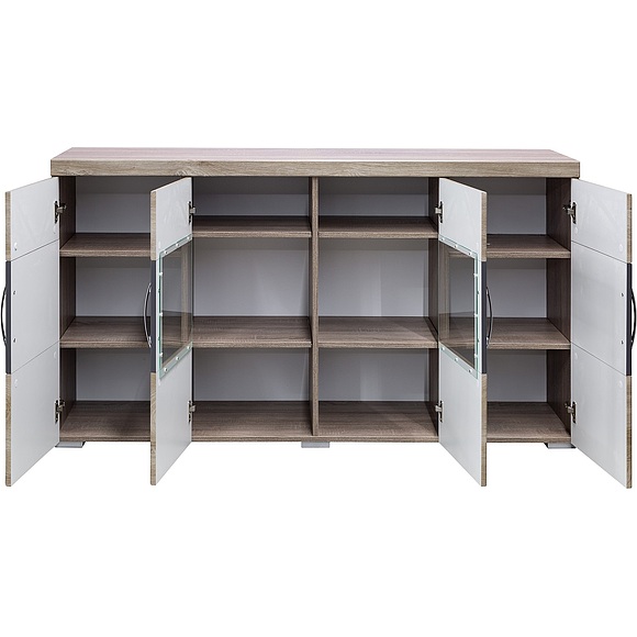 Комод «Амаранти» П563.08, Цвет: Дуб тобакко синхро + Шагрень графит