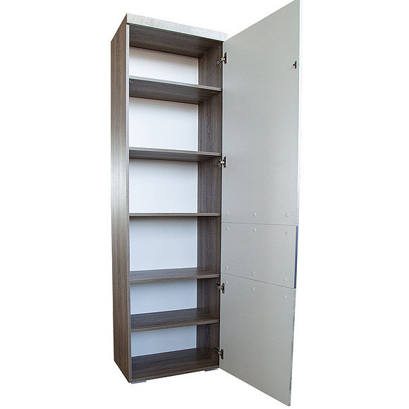 Шкаф П563.02 от н/м для гостиной «Амаранти», Цвет: Дуб тобакко синхро + Шагрень графит