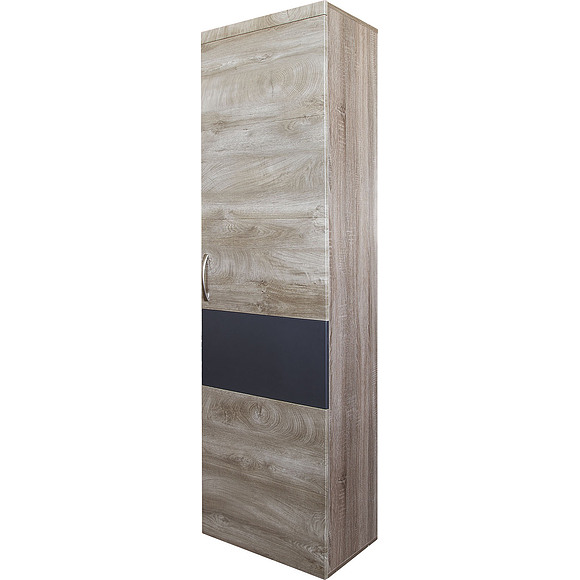 Шкаф П563.02 от н/м для гостиной «Амаранти», Цвет: Дуб тобакко синхро + Шагрень графит