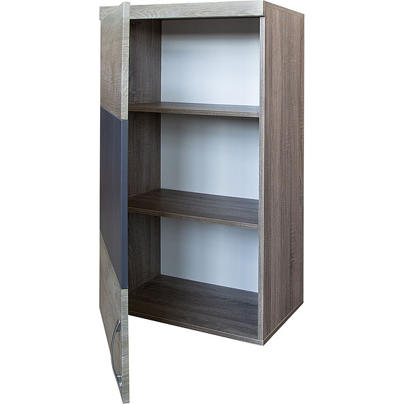 Шкаф навесной «Амаранти» П563.06-01, Цвет: Дуб тобакко синхро + Шагрень графит