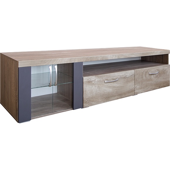 Тумба для ТВ «Амаранти» П563.11, Цвет: Дуб тобакко синхро + Шагрень графит