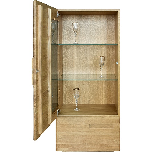 Шкаф-витрина «Хедмарк 2249-01Бр» БМ760, Цвет: Дуб натуральный