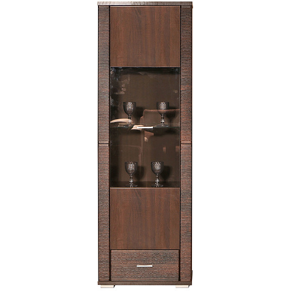 Шкаф с витриной «Гресс» П501.04, Цвет: Дуб Сонома тёмный