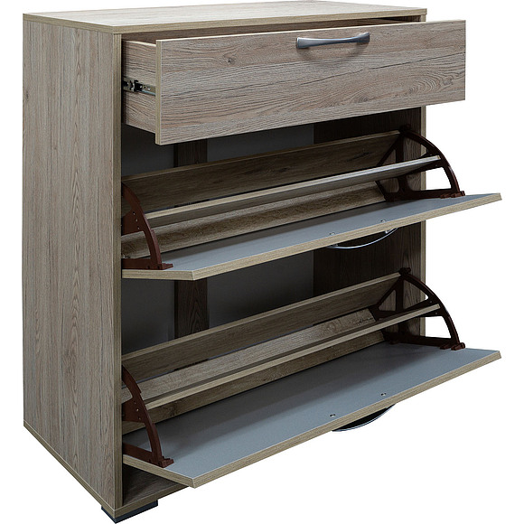 Тумба для обуви «Верес» П564.06, Материал: ДСП ламинированная, Цвет: Дуб версаль + Тёмно-коричневый