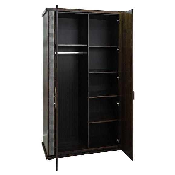 Шкаф для одежды «Тунис» П344.06, Цвет: Венге+серебро