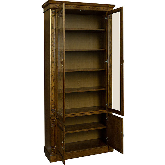 Набор мебели для библиотеки «Верди Люкс 3» П523.Н3, Цвет: Черешня с золочением