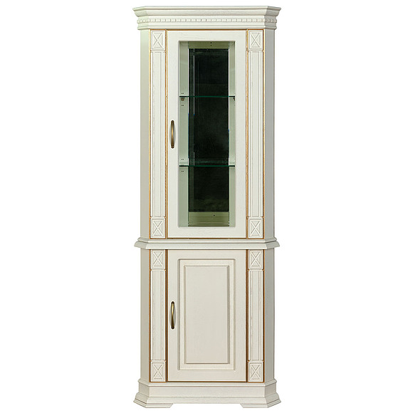 Шкаф комбинированный «Верди Люкс 1/1уз» П487.23з, Цвет: Слоновая кость с золочением