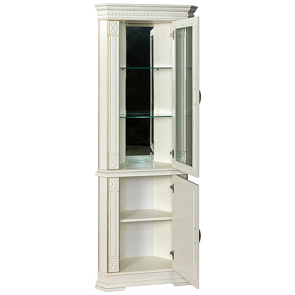 Шкаф комбинированный «Верди Люкс 1/1уз» П487.23з, Цвет: Слоновая кость с золочением