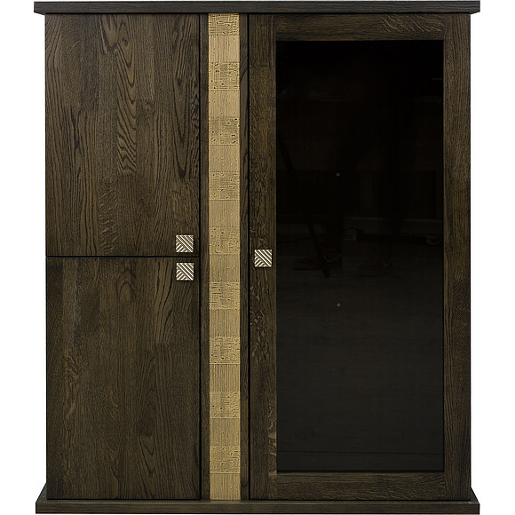 Шкаф комбинированный навесной «Тунис» П343.28Ш, Цвет: Венге+золото