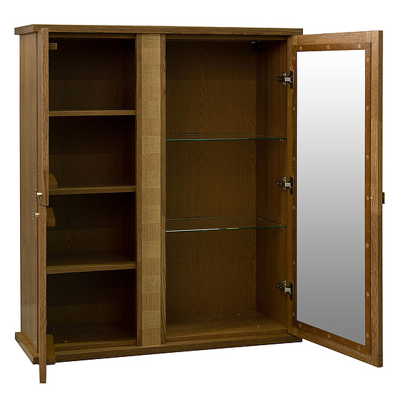 Шкаф комбинированный навесной «Тунис» П343.28Ш, Цвет: дуб рустикаль с золочением