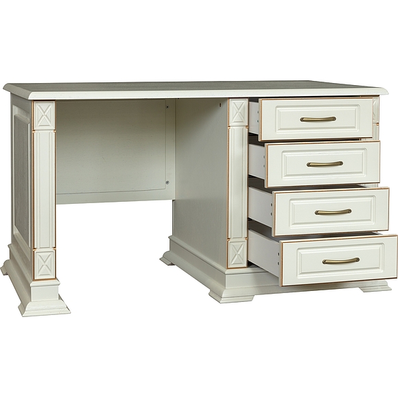 Стол письменный «Верди Люкс 9» П432.14, Цвет: Слоновая кость с золочением