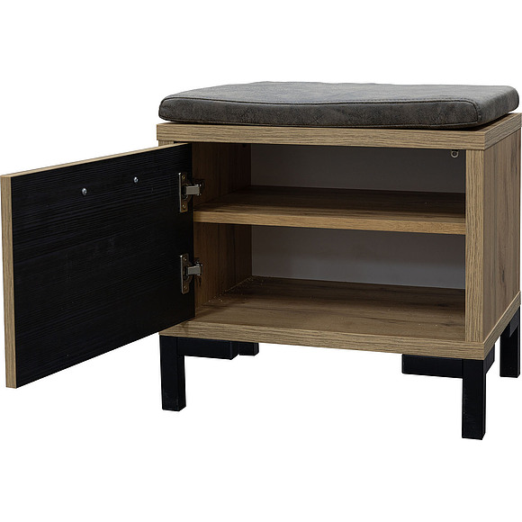 Тумба «Блэквуд» П570.03, Цвет: Дуб Вотан + чёрный